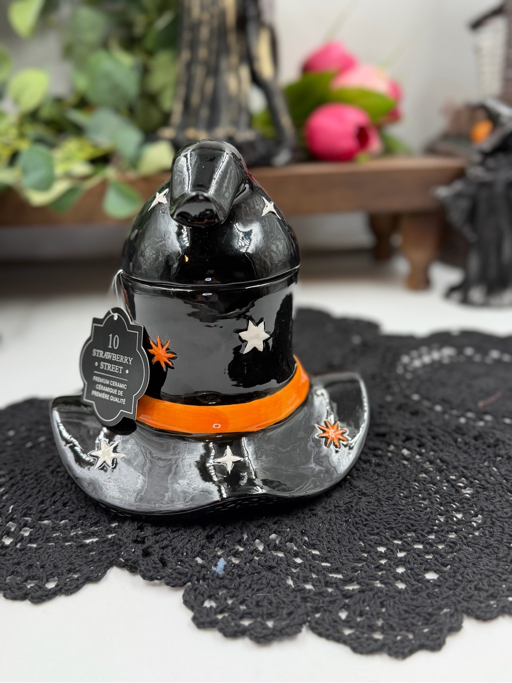 10 strawberry street witch hat ceramic candy dish halloween decor